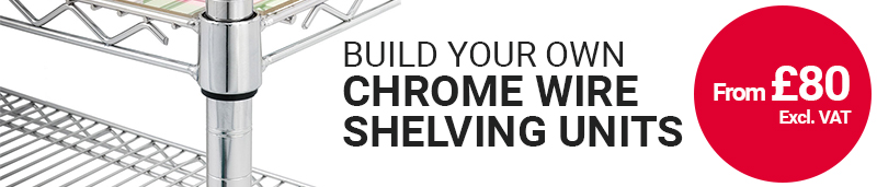 Design your own chrome wire shelving units