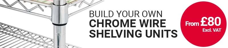 Design your own chrome wire shelving units