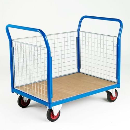 500 Series Platform Trolley - Double Mesh End & Single Side