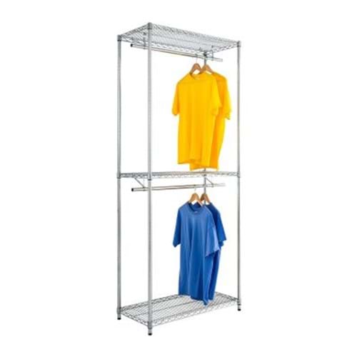 Eclipse Chrome Wire Double Garment Rack