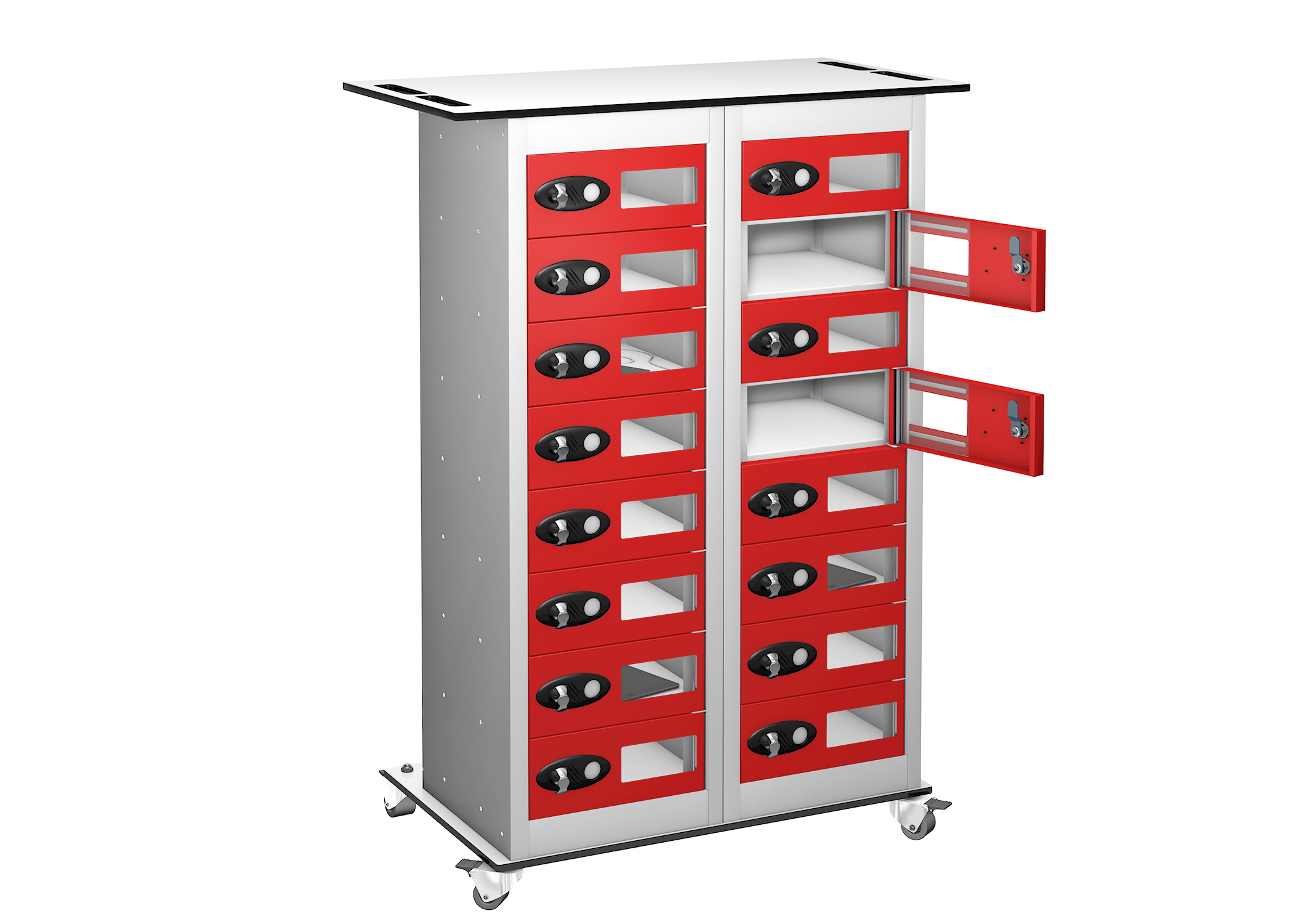 16 Door 16 Shelf TABbox Charging Trolley