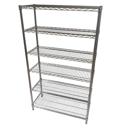 Eclipse Chrome Wire Display Unit with Set Back Cantilever Shelves