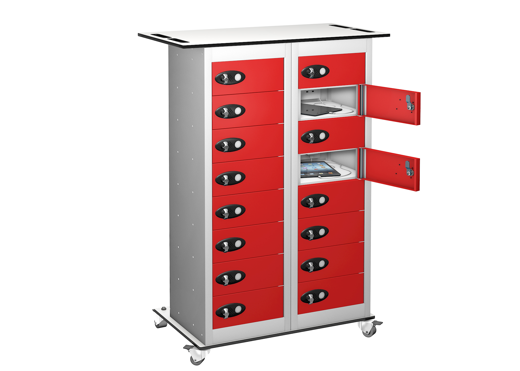 16 Door 16 Shelf TABbox Charging Trolley